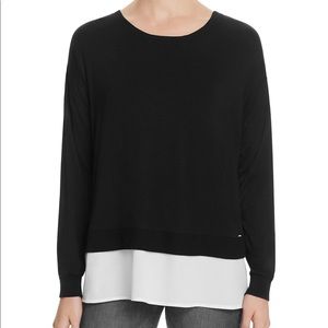 Calvin Klein Mixed Media Split Back Sweater